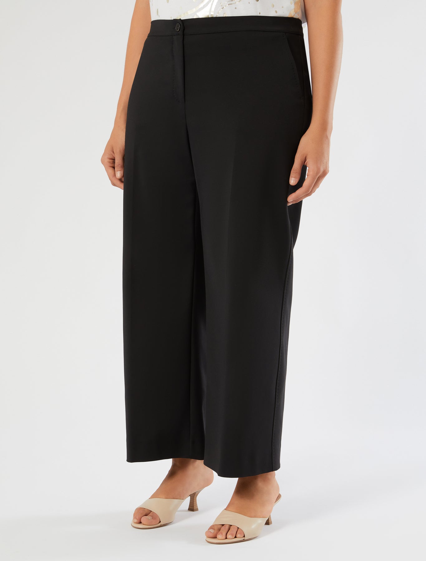 Straight, cotton canvas trousers