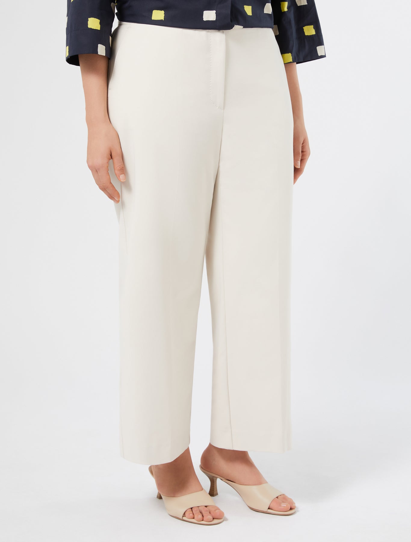 Straight, cotton canvas trousers
