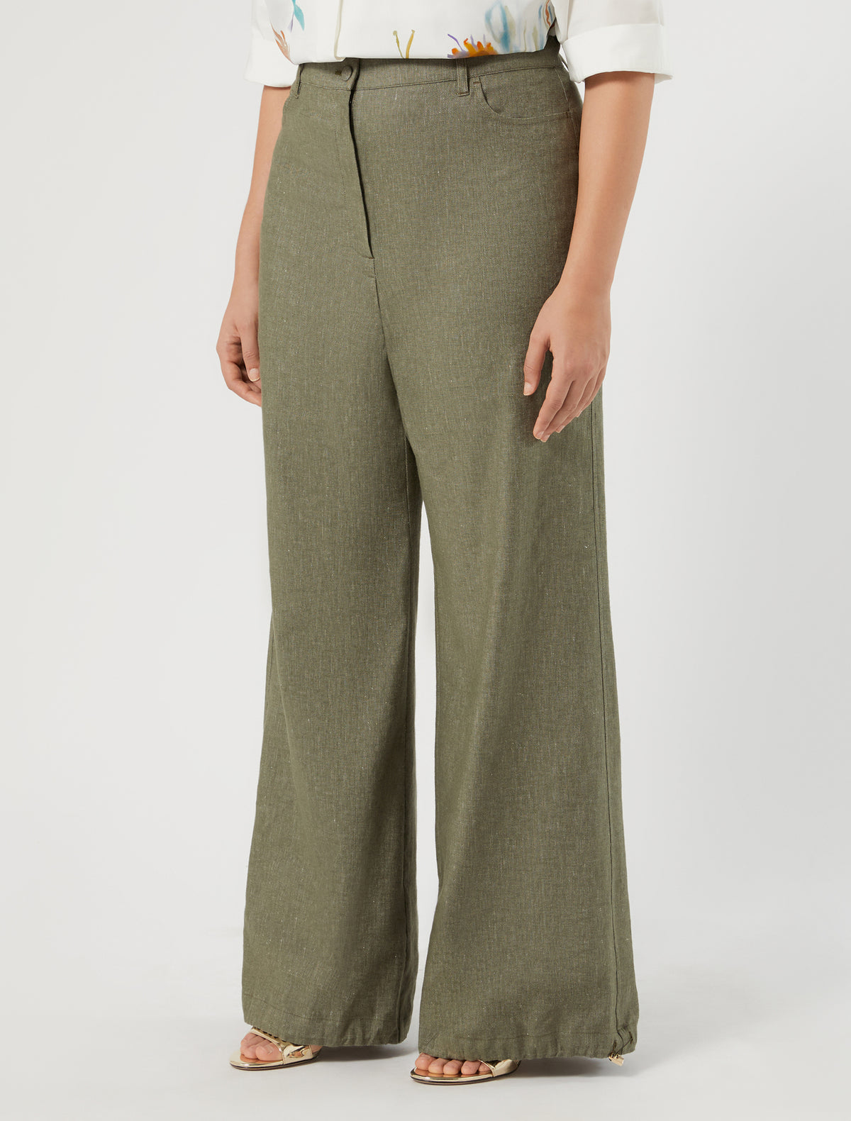 Marina Rinaldi linen and cotton trousers for woman