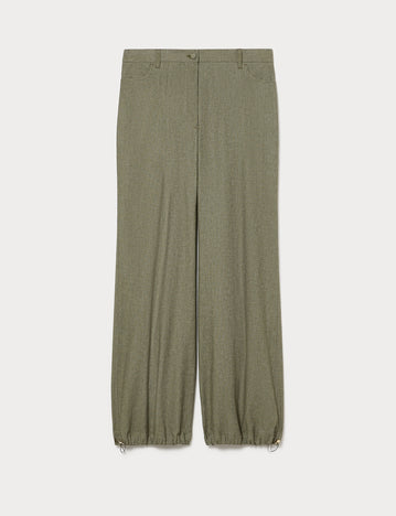 marina rinaldi linen and cotton trousers for woman