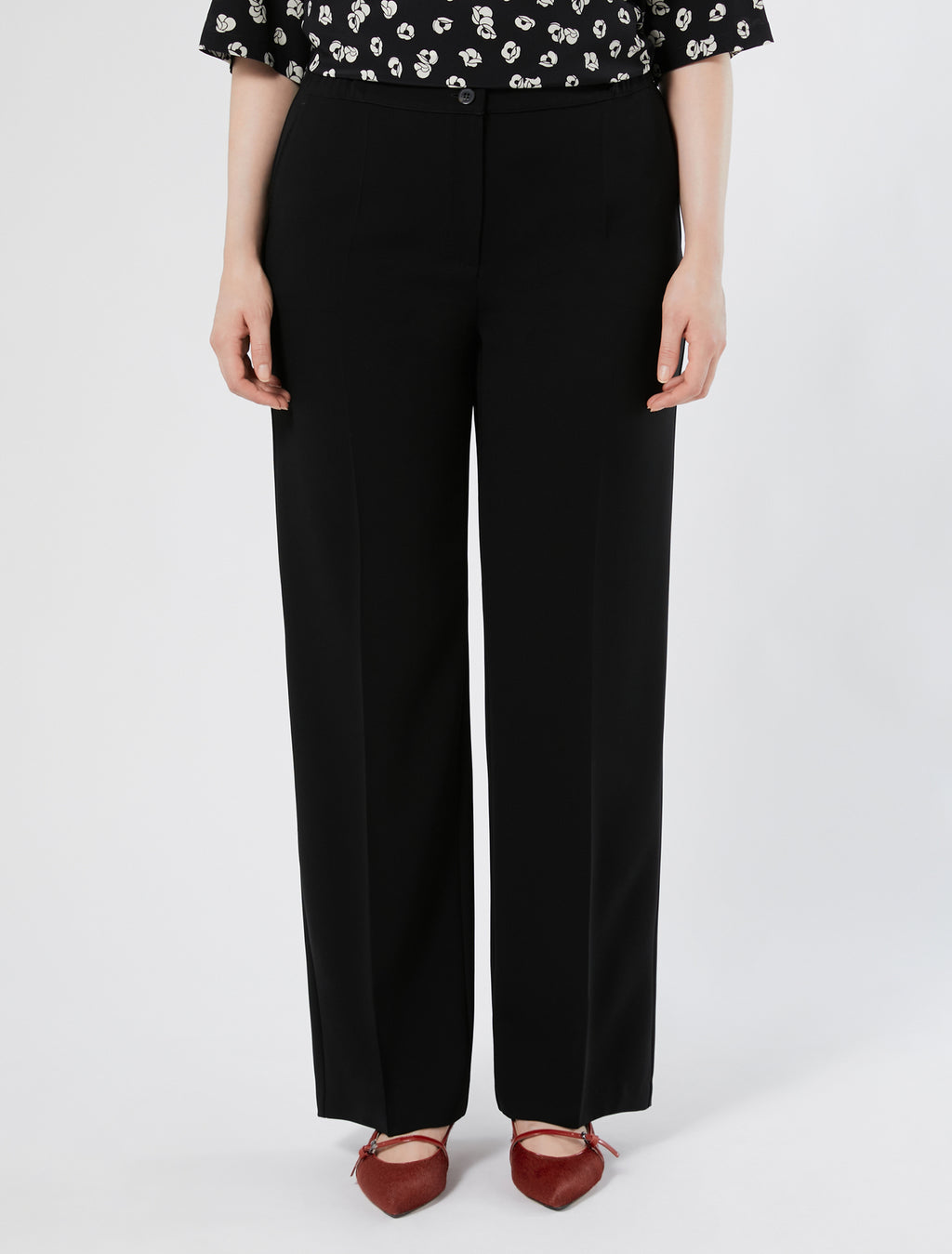 Straight-fit cady trousers