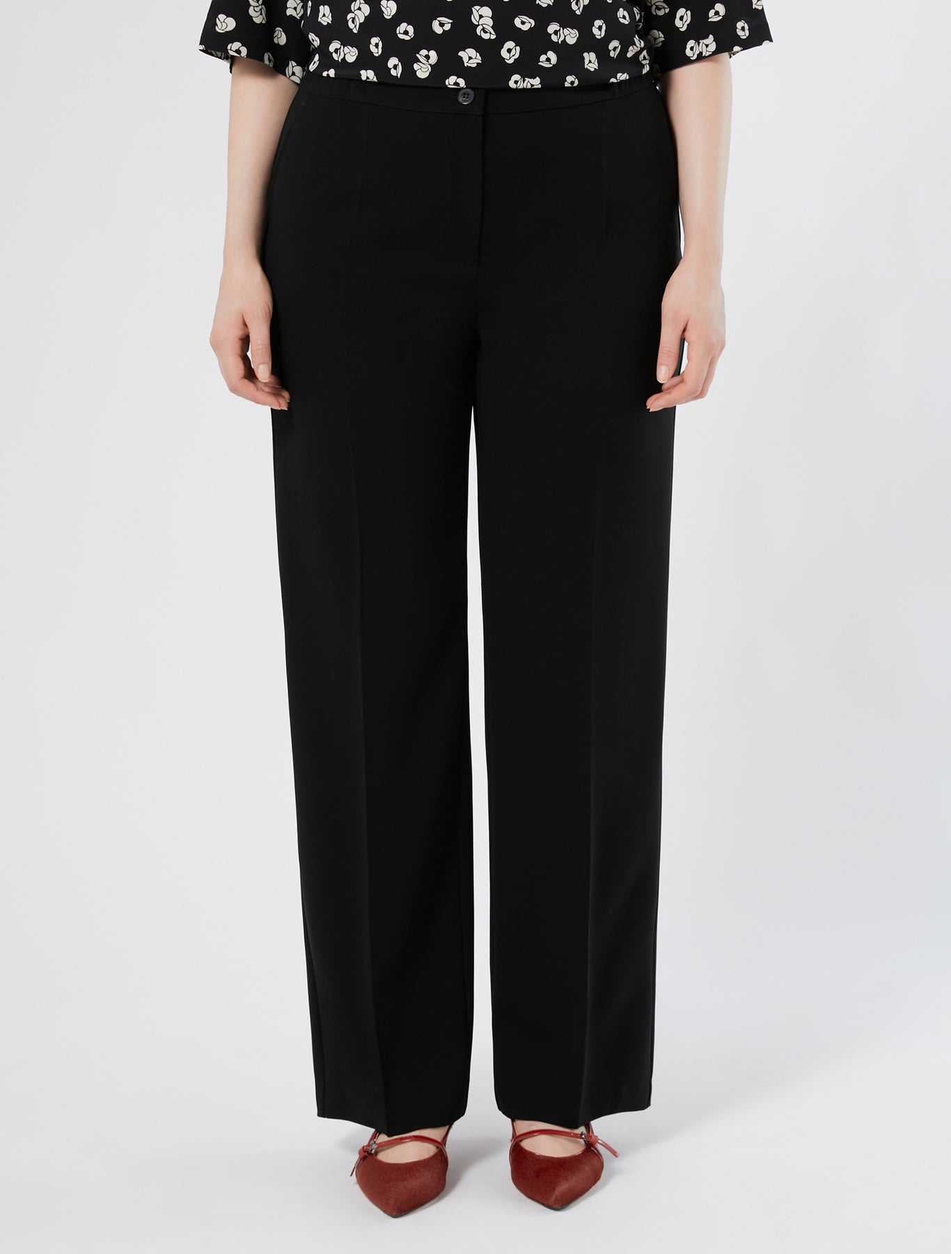 Straight-fit cady trousers