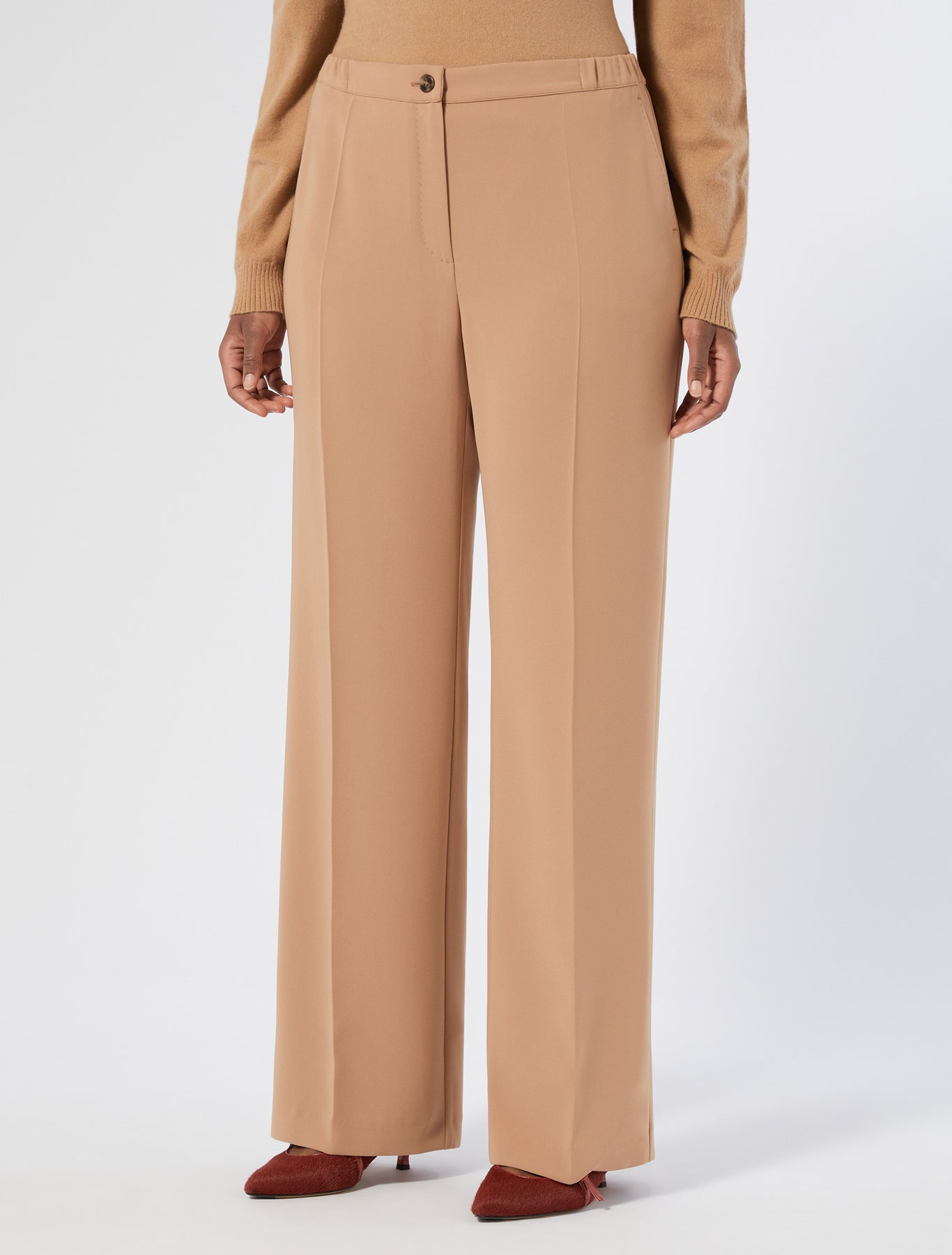 Straight-fit cady trousers