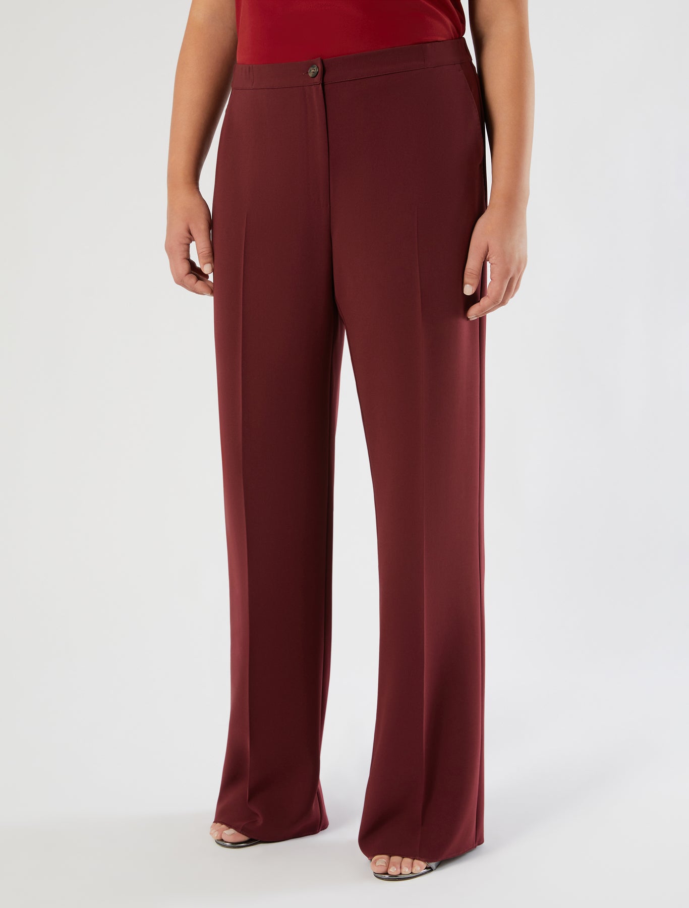 Straight-fit cady trousers