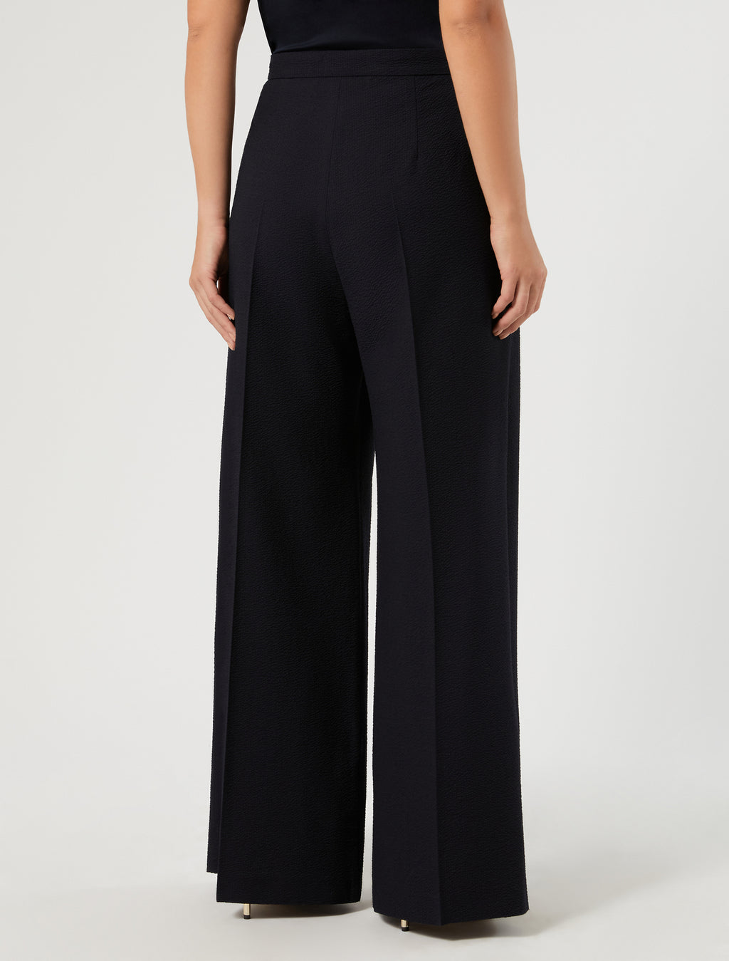Marina Rinaldi seersucker palazzo trousers for woman