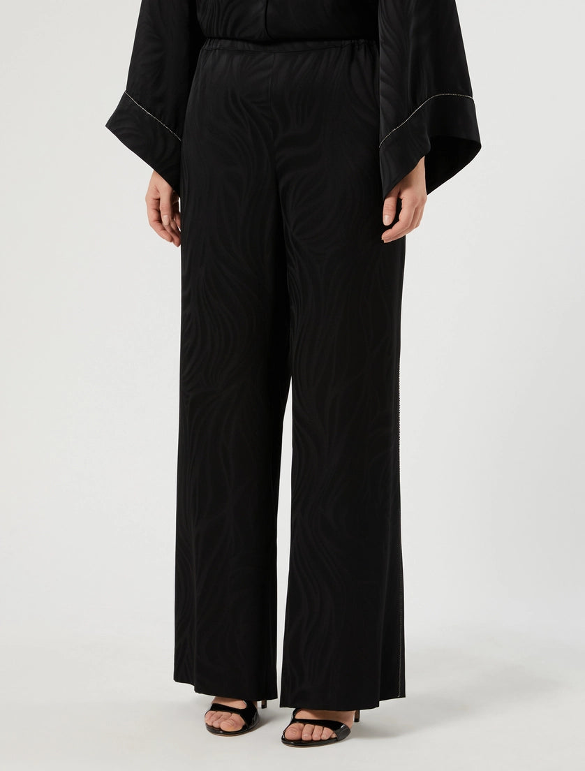Jacquard satin trousers