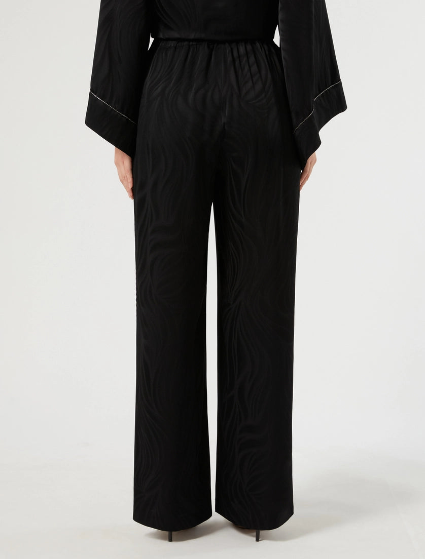 Jacquard satin trousers