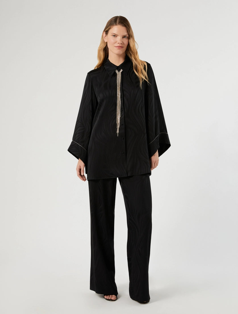 Jacquard satin trousers