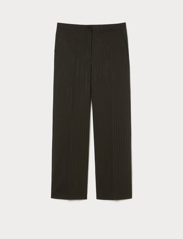 Rhinestone-adorned twill trousers