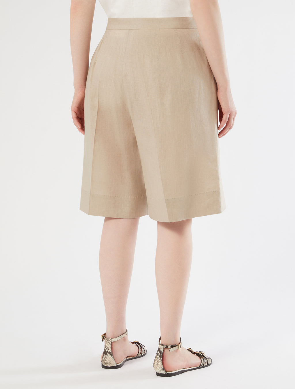marina rinaldi linen canvas bermuda shorts for woman