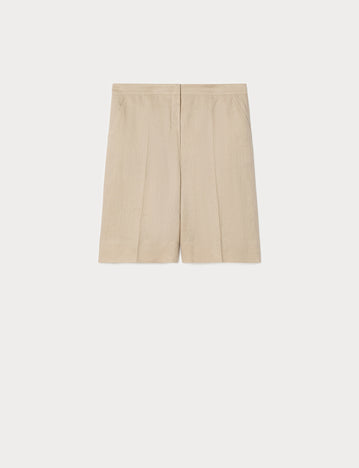 marina rinaldi linen canvas bermuda shorts for woman