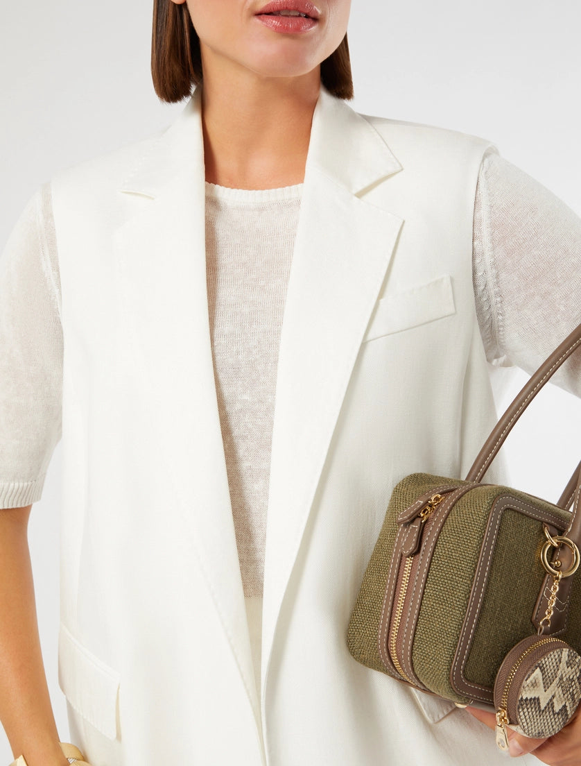 marina rinaldi linen gilet for woman