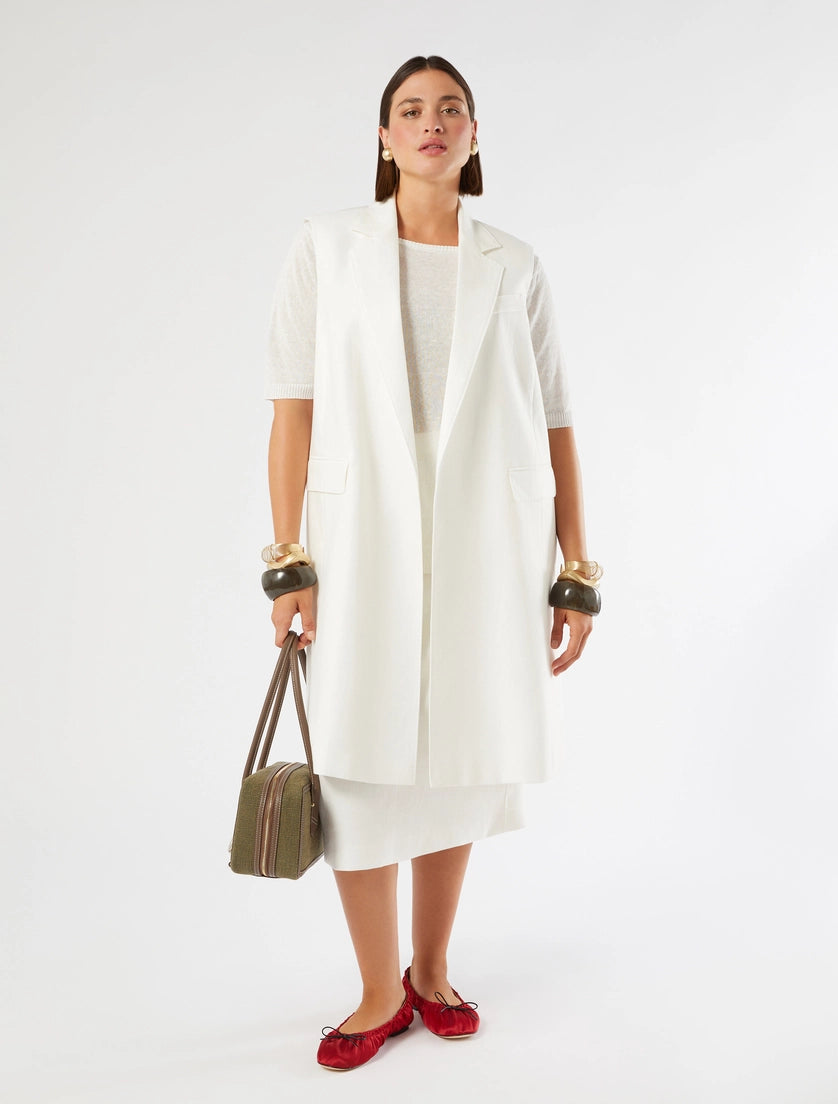 marina rinaldi linen gilet for woman