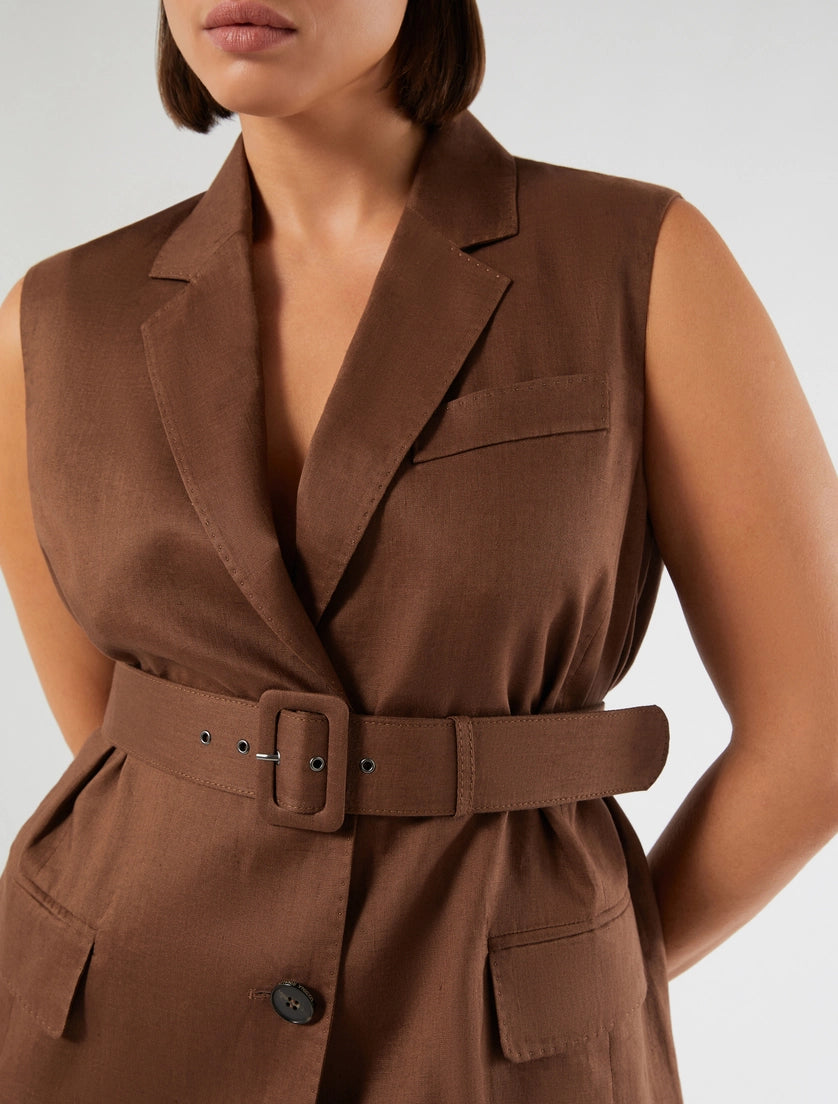 marina rinaldi linen canvas gilet for woman