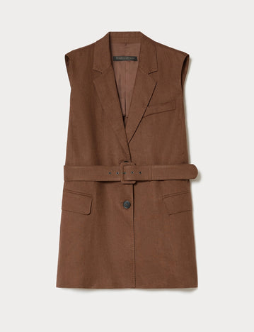 marina rinaldi linen canvas gilet for woman