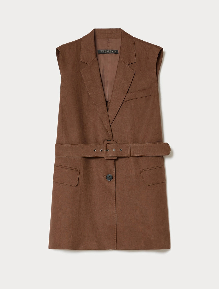 marina rinaldi linen canvas gilet for woman