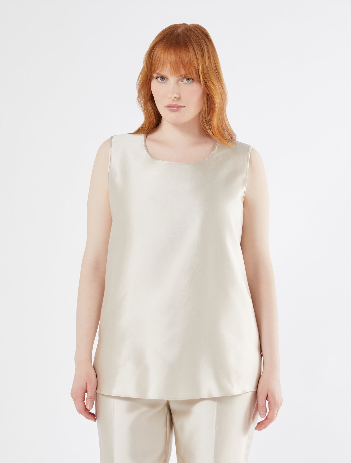 Silk and cotton twill top