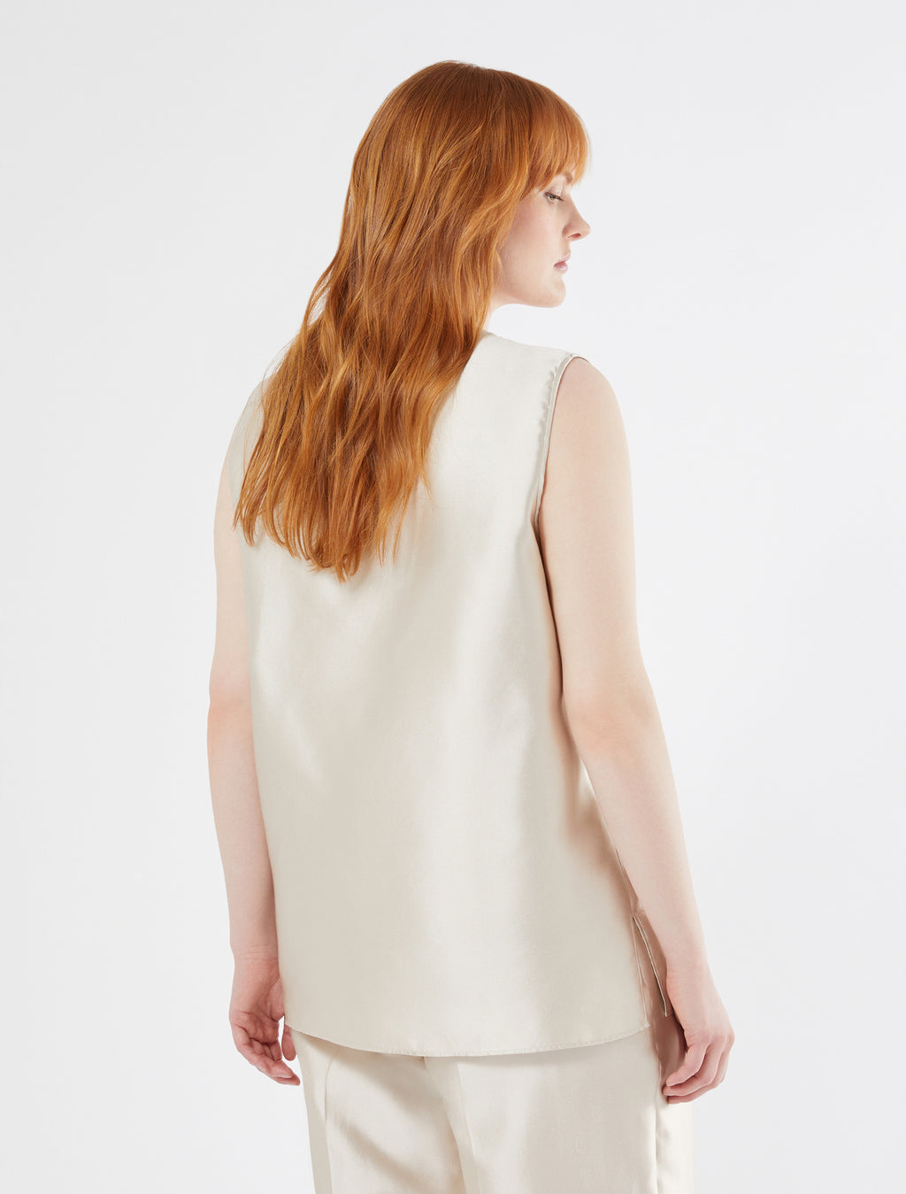 Silk and cotton twill top