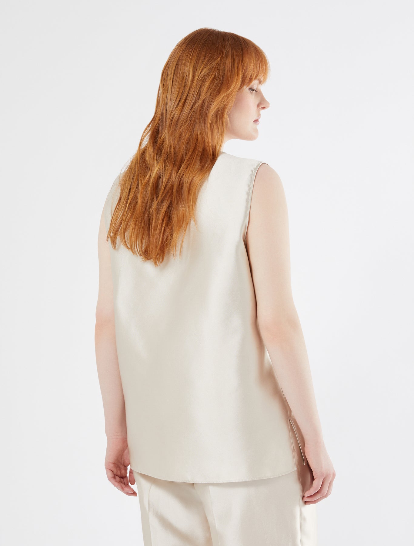 Silk and cotton twill top