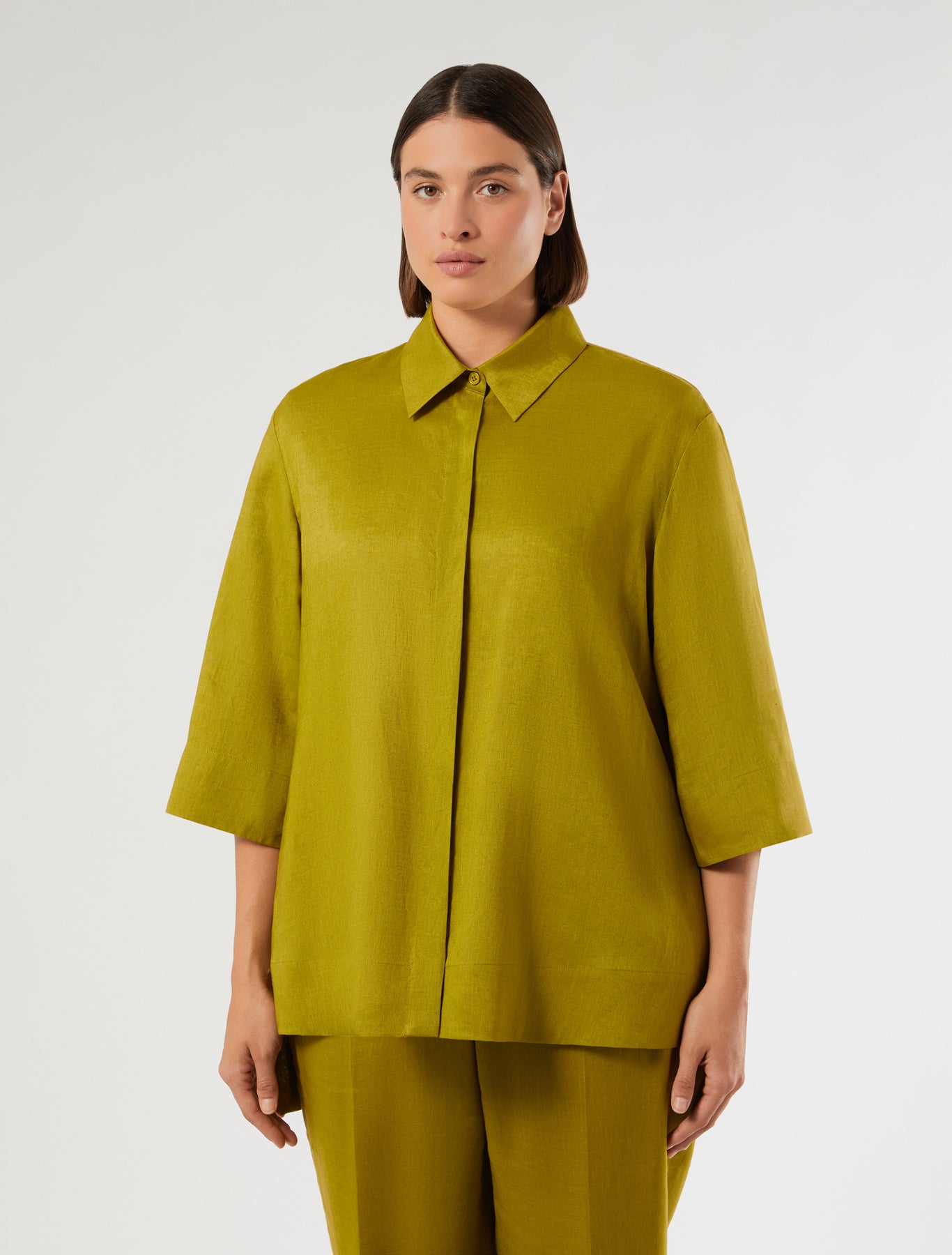 marina rinaldi linen canvas tunic for woman