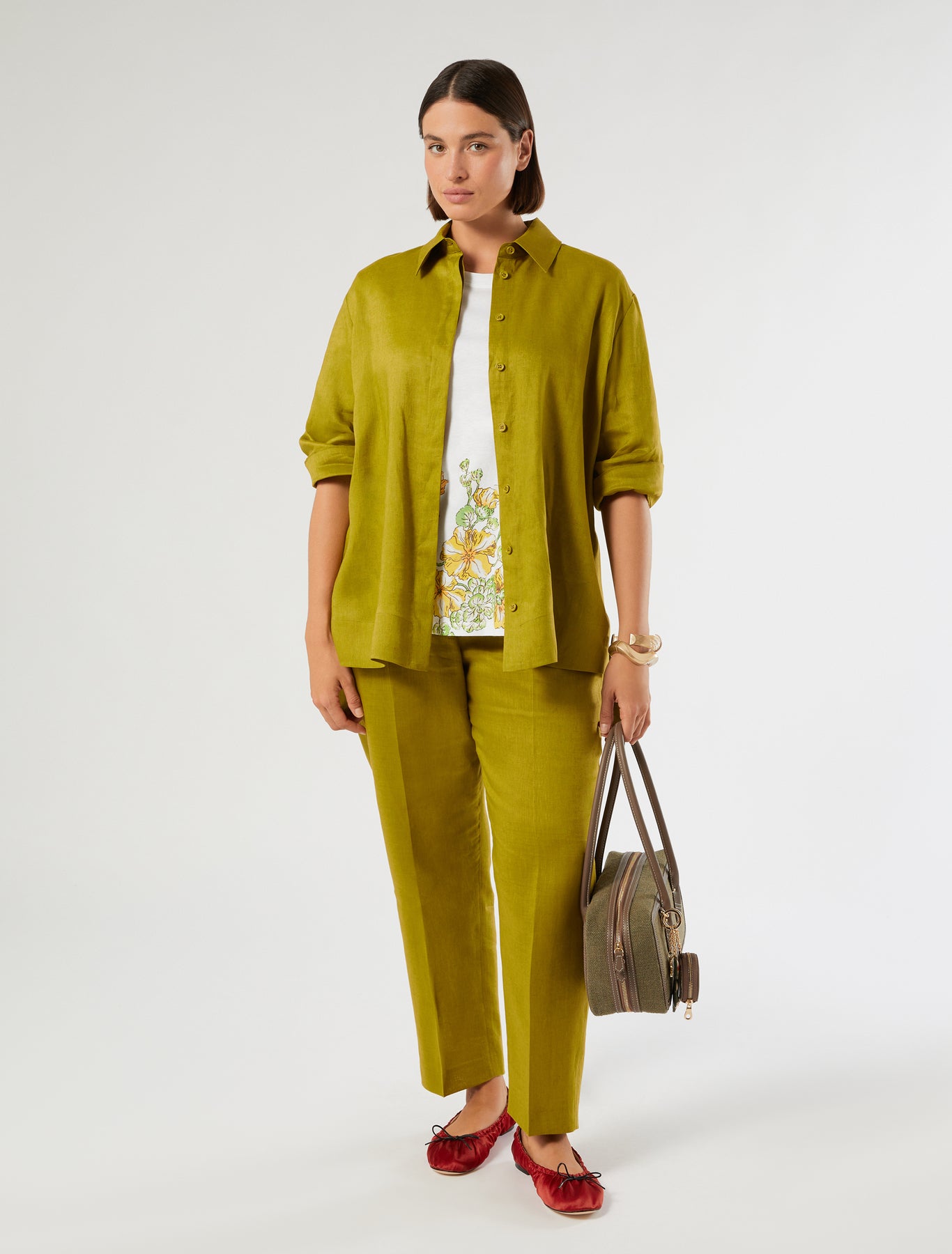 marina rinaldi linen canvas tunic for woman