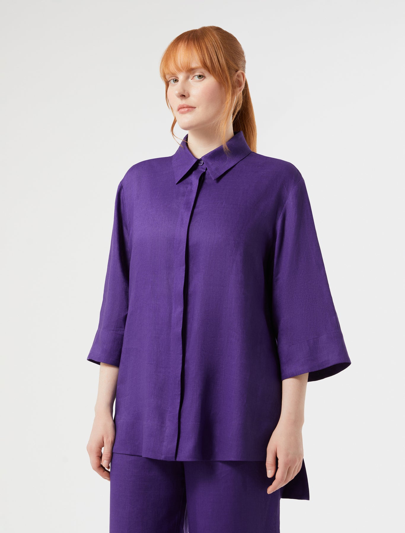 marina rinaldi linen canvas tunic for woman