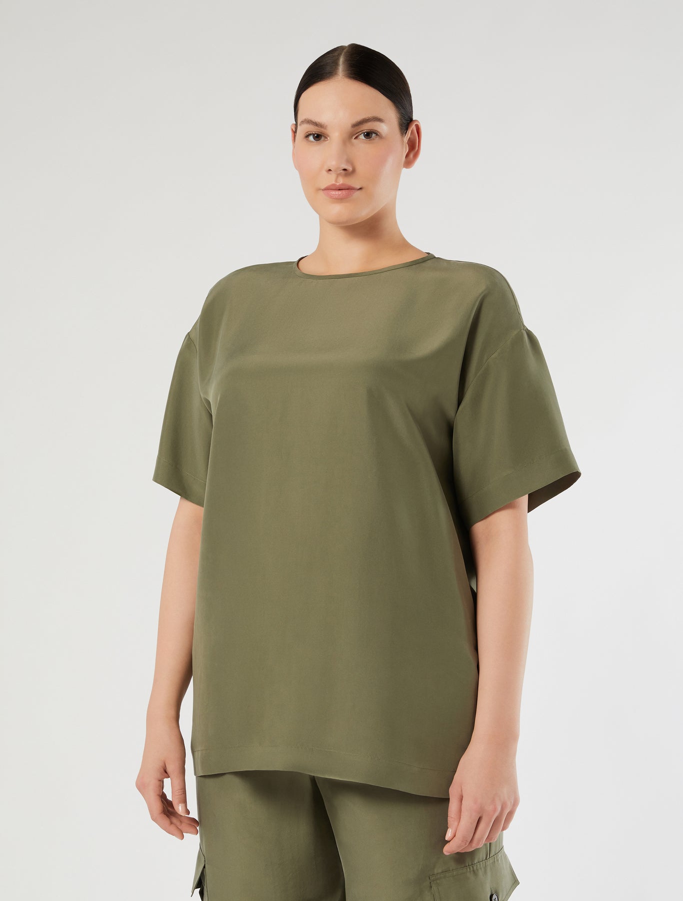 marina rinaldi silk habotai tunic for woman