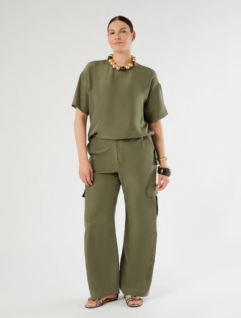 marina rinaldi silk habotai tunic for woman