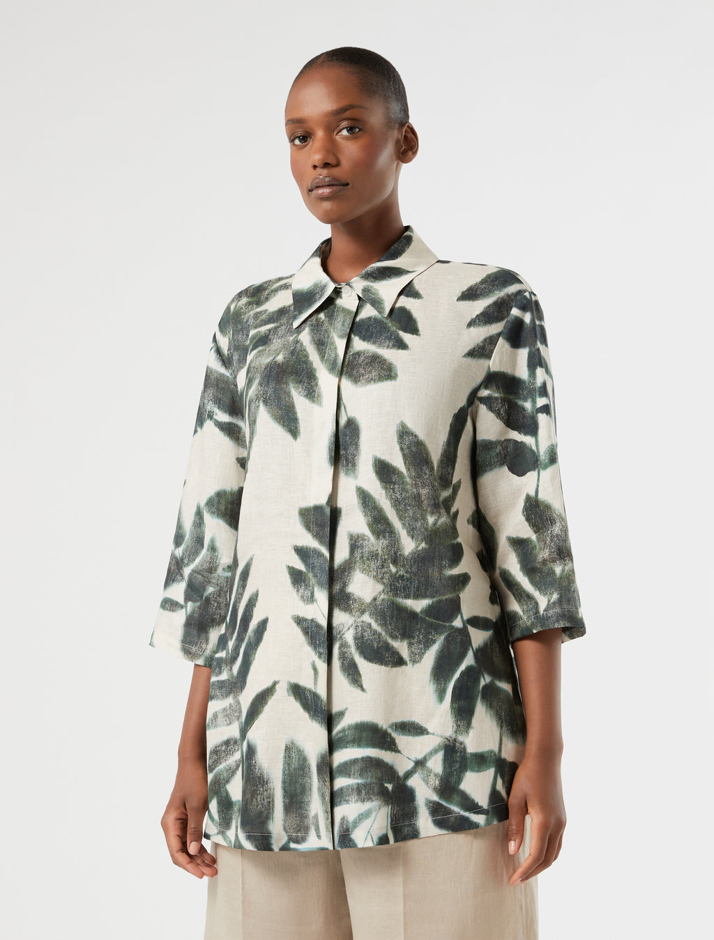 marina rinaldi linen canvas tunic for woman