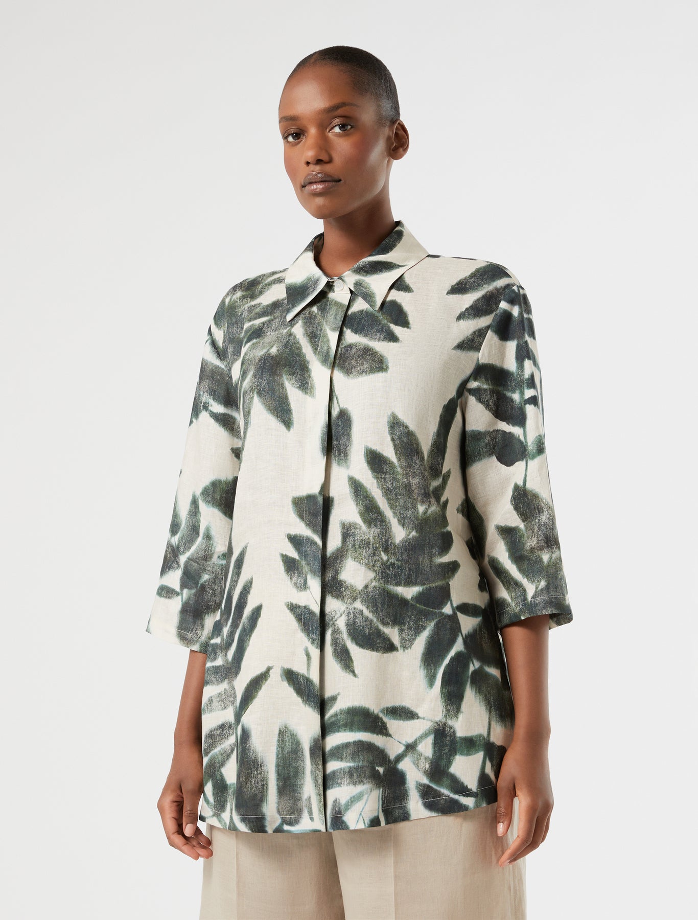 marina rinaldi linen canvas tunic for woman