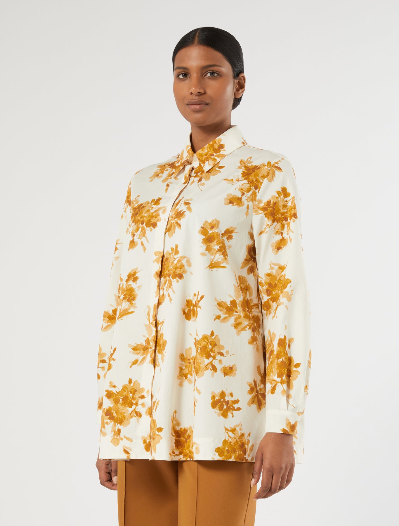 marina rinaldi printed poplin shirt for woman