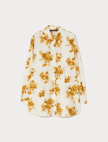 marina rinaldi printed poplin shirt for woman