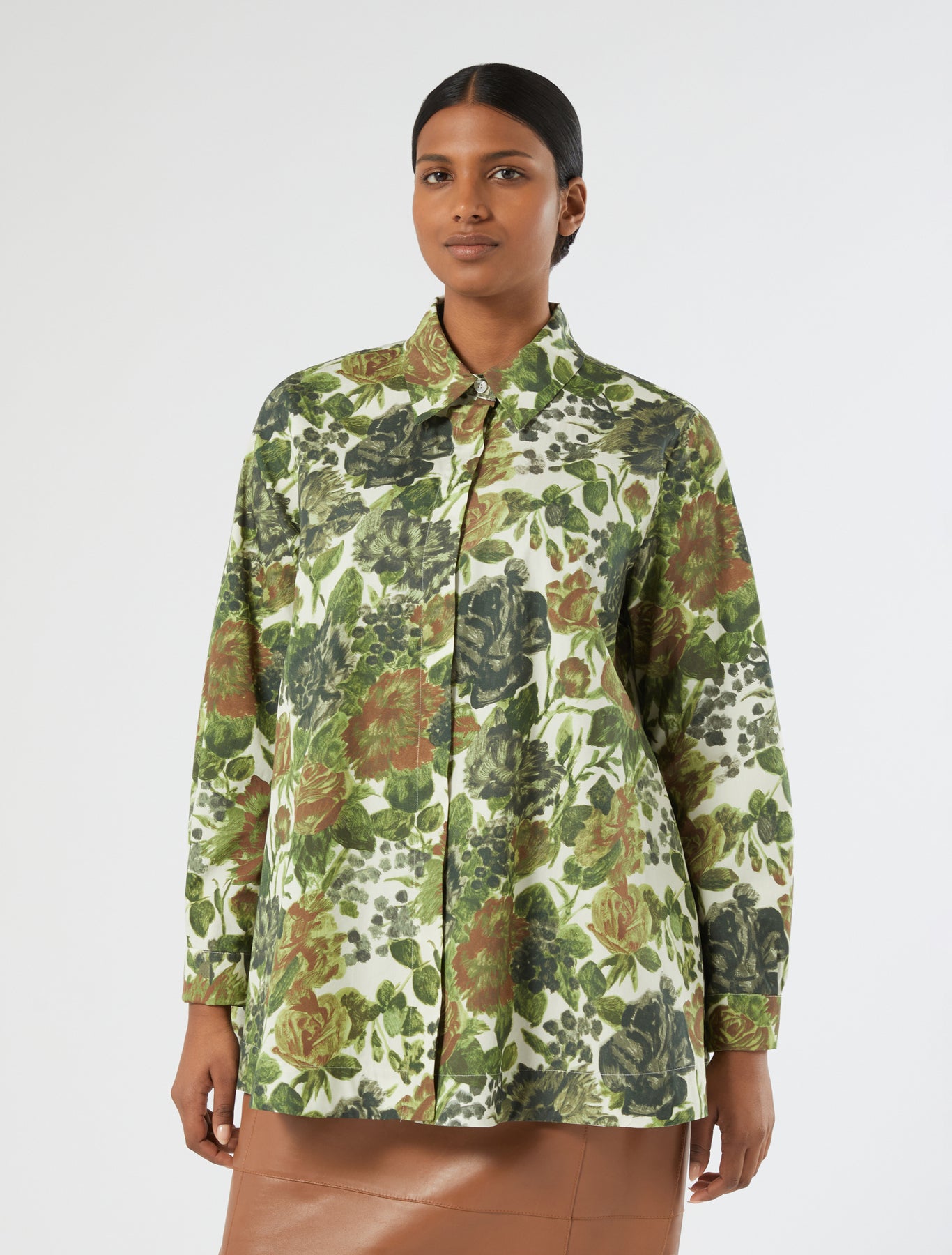 Printed poplin shirt