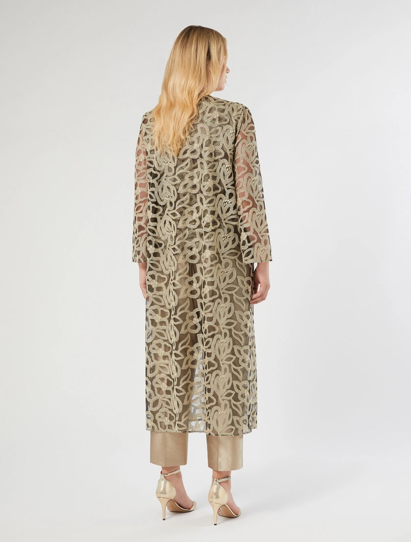 Embroidered tulle tunic