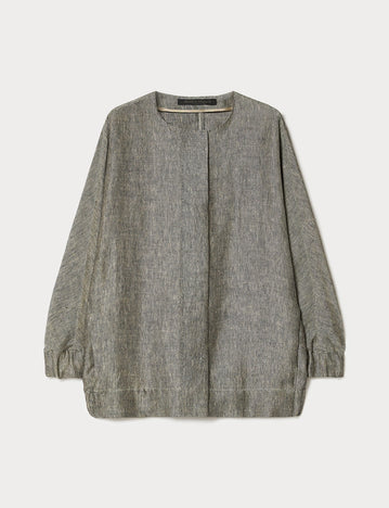 marina rinaldi yarn dyed linen bomber jacket for woman