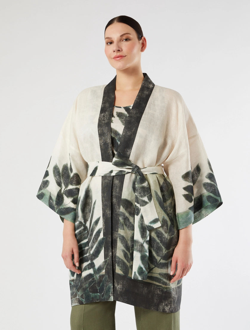 marina rinaldi linen canvas kimono tunic for woman