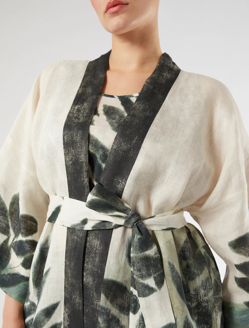 marina rinaldi linen canvas kimono tunic for woman