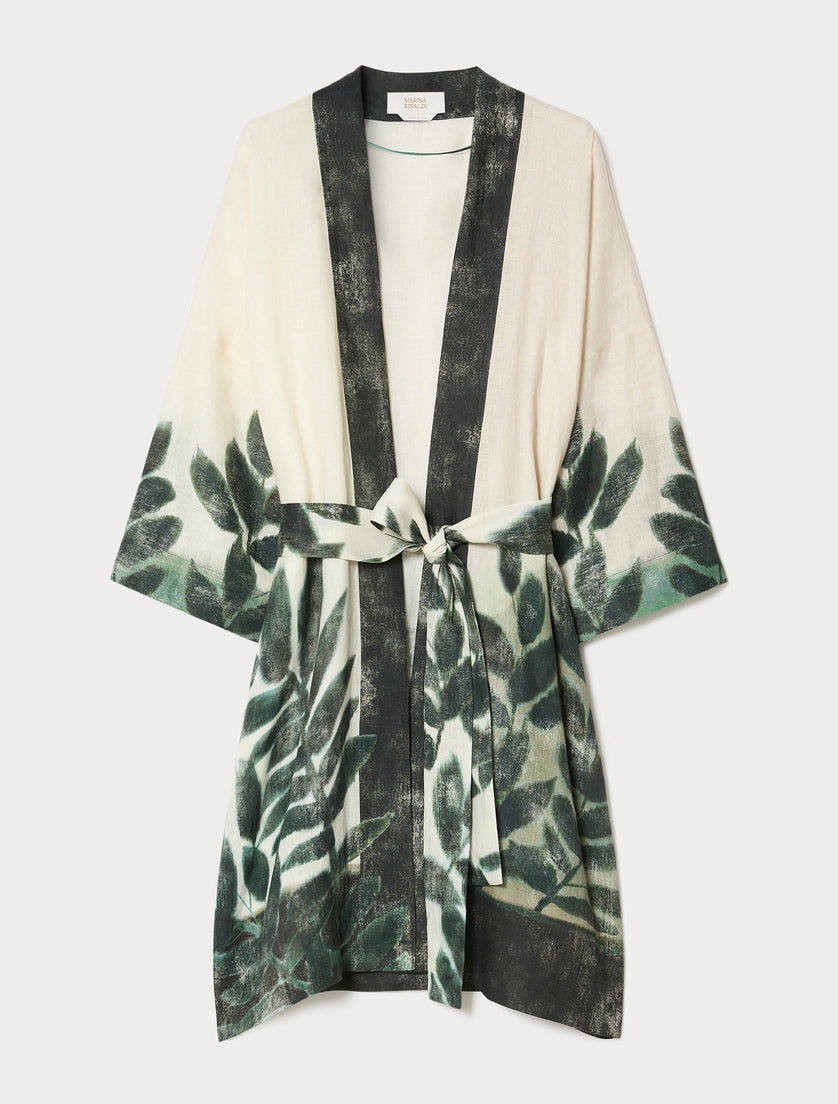 marina rinaldi linen canvas kimono tunic for woman