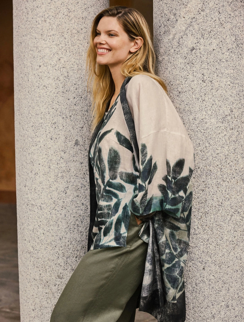marina rinaldi Linen canvas kimono tunic