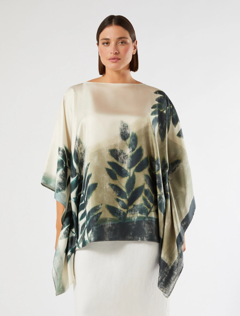 marina rinaldi silk twill tunic for woman