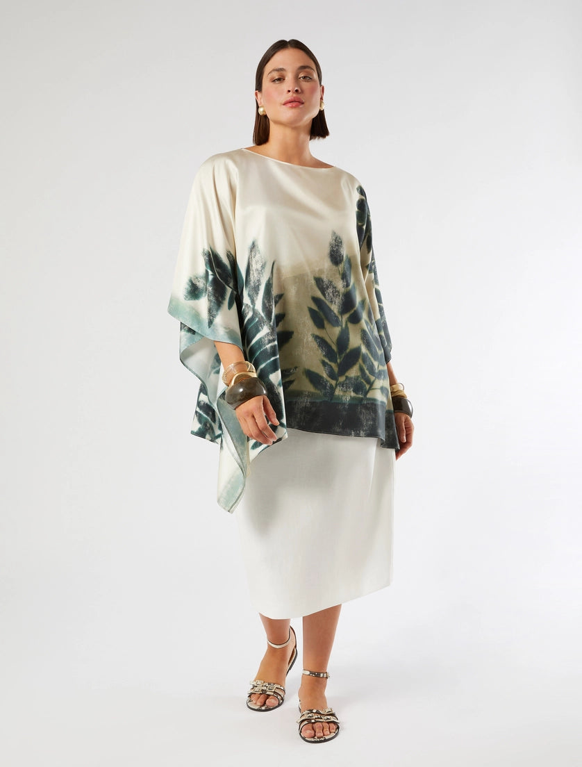 marina rinaldi silk twill tunic for woman