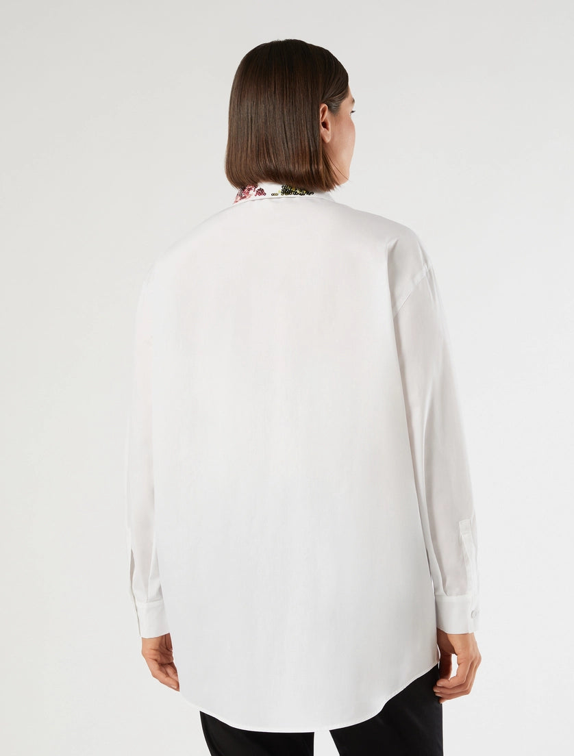 marina rinaldi embroidered poplin shirt for woman