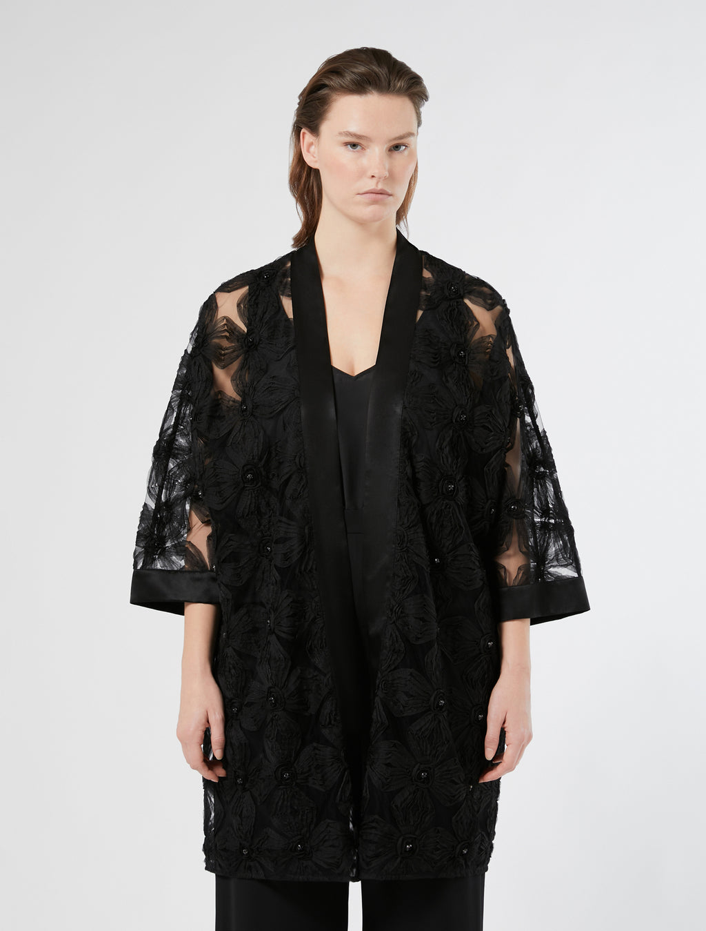 Embroidered tulle tunic