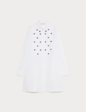 Marina Rinaldi embroidered poplin tunic for woman