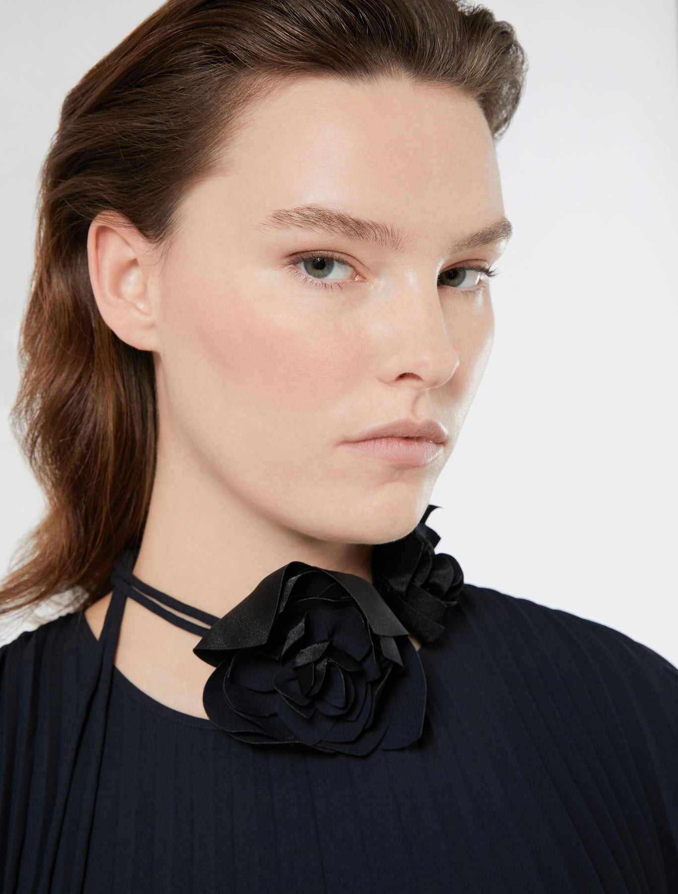 Pleated crêpe tunic