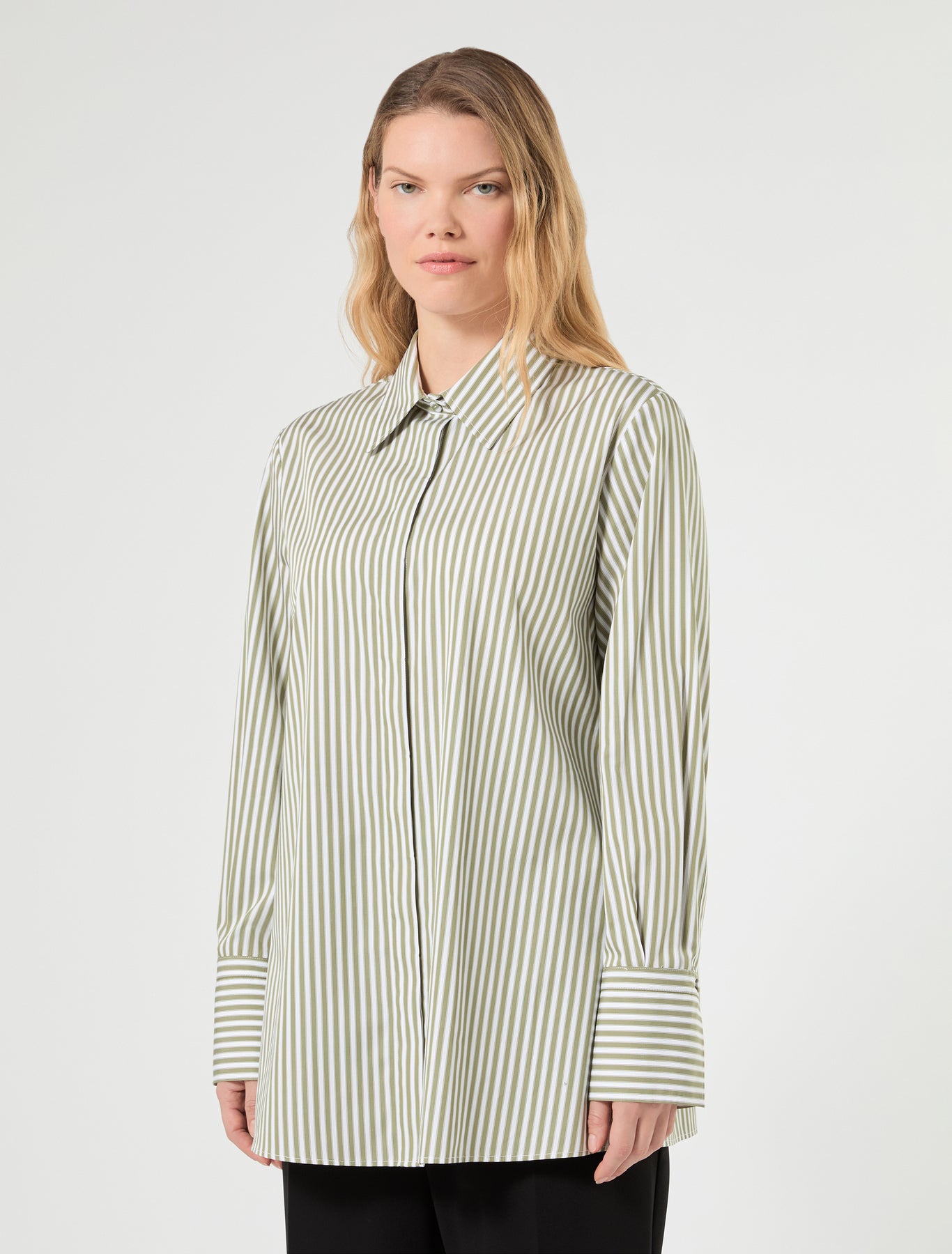 Marina Rinaldi striped poplin tunic for woman