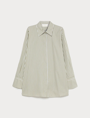 Striped poplin tunic