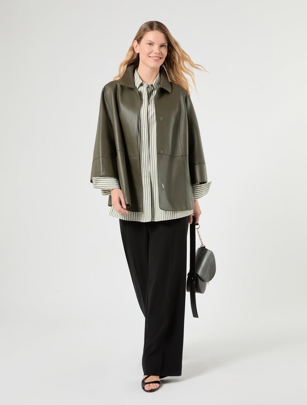 Marina Rinaldi striped poplin tunic for woman