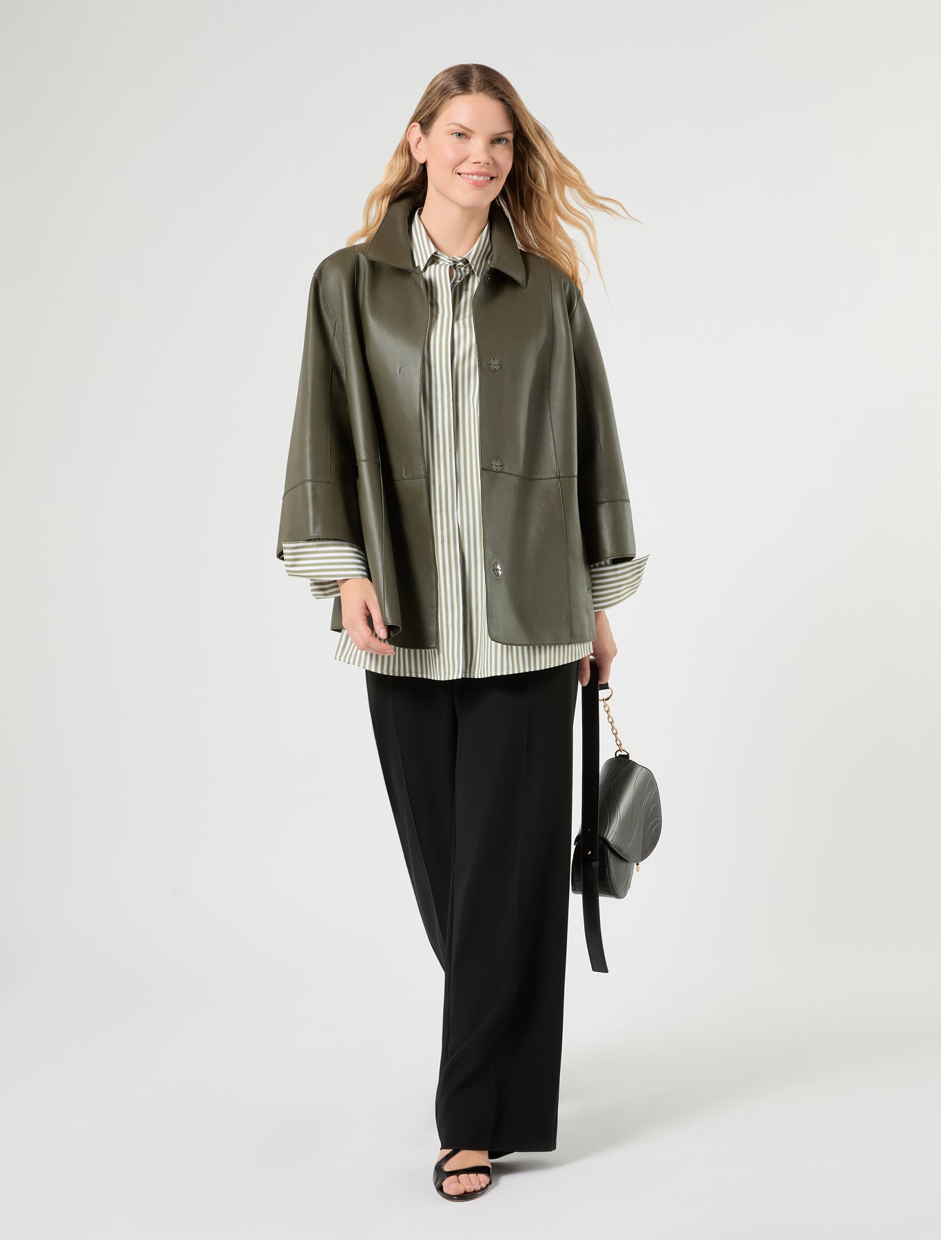 Marina Rinaldi striped poplin tunic for woman