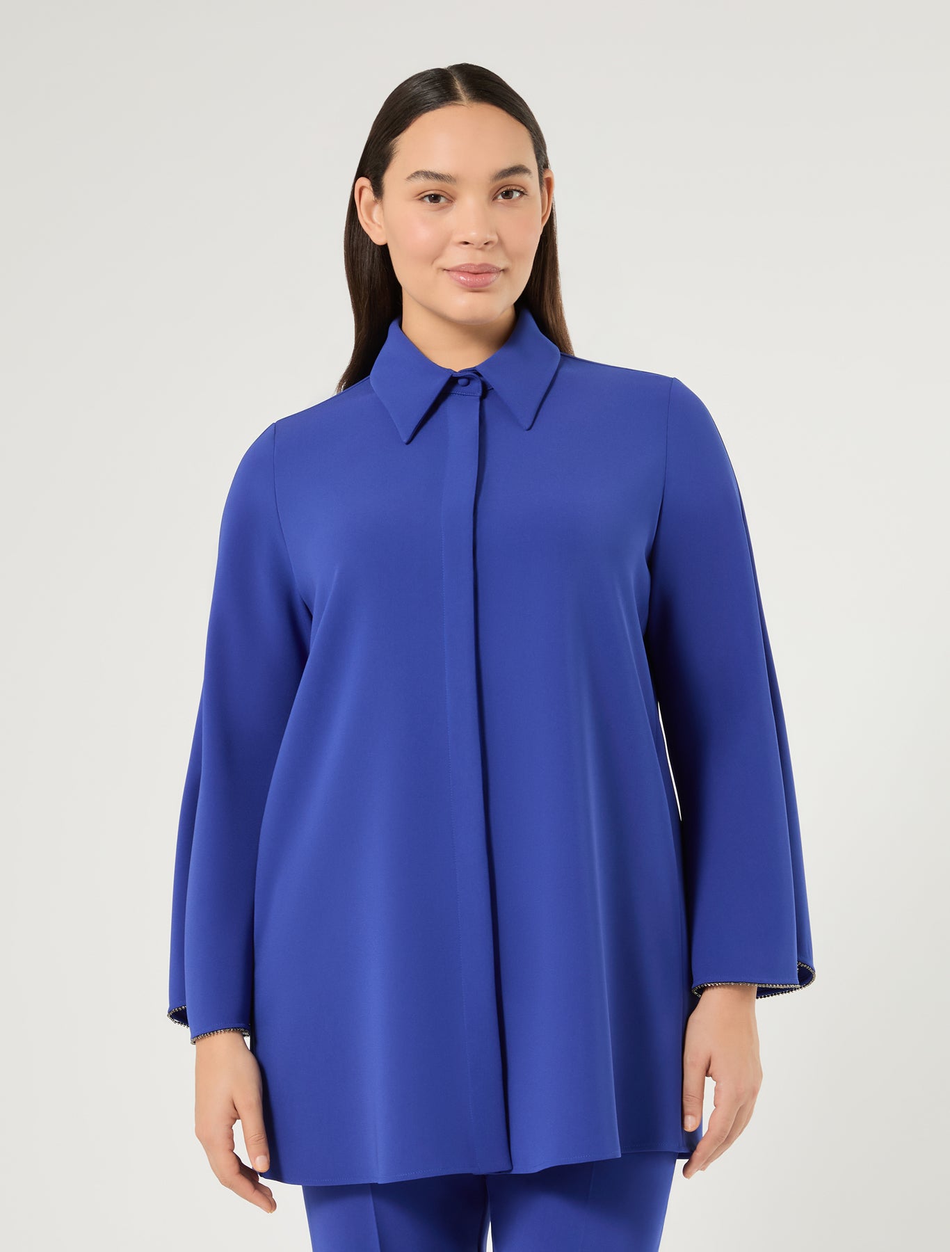 Marina Rinaldi rhinestone-adorned cady tunic for woman